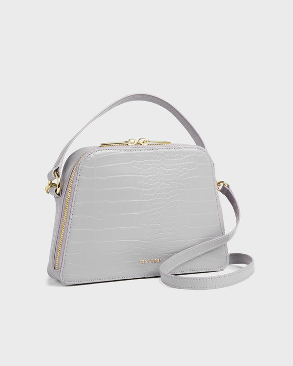 <P>Small Croc Detail Top Handle Bag</P>